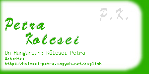 petra kolcsei business card