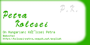 petra kolcsei business card